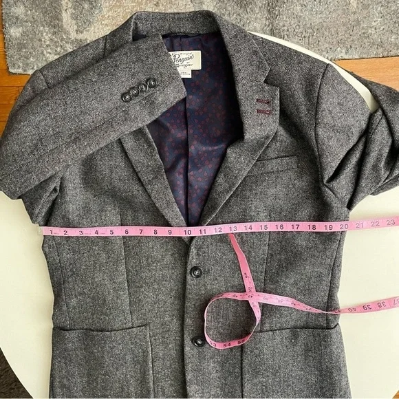 Original Penguin Men’s Decon Tweed Blazer Jacket Size Large Gray Wool Blend